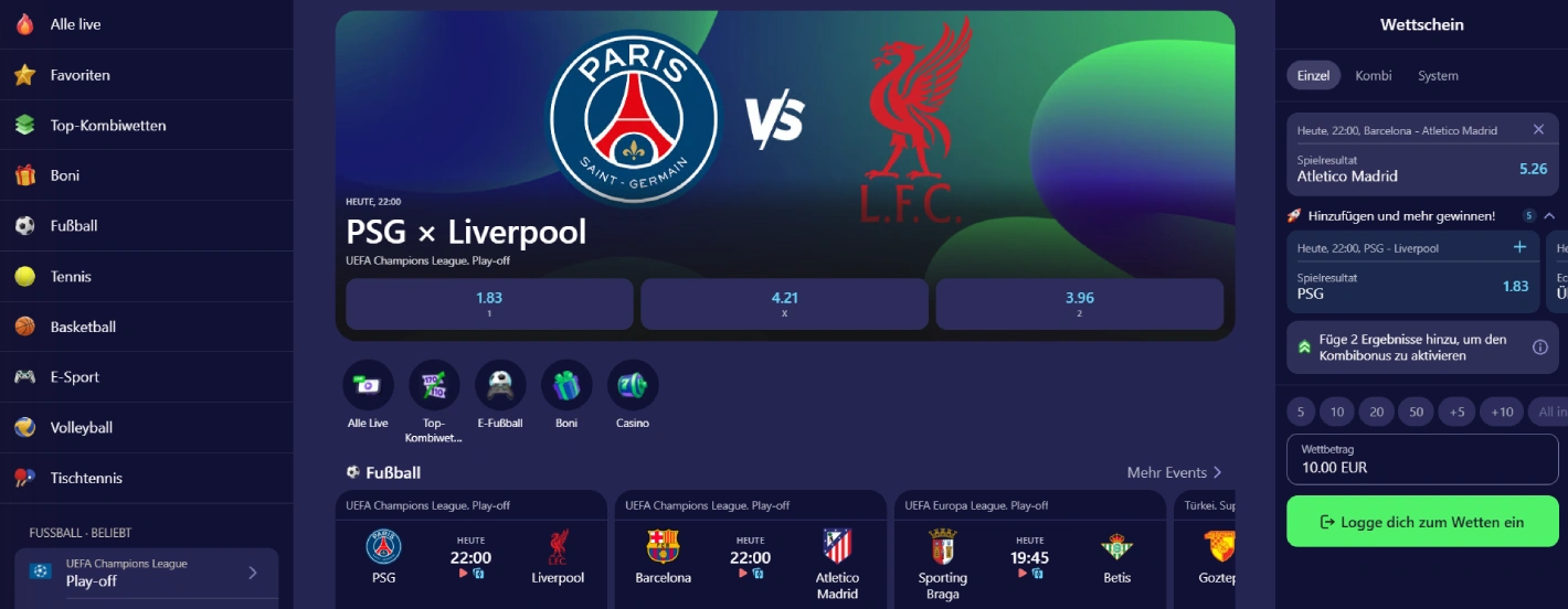 betmatch casino sportwetten